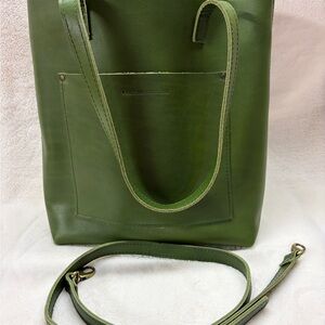 Portland Leather AP Crossbody Tote in Pine.